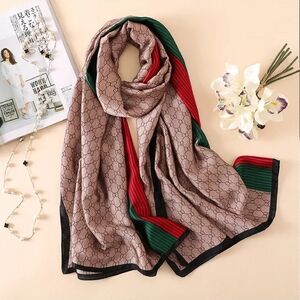Miss AVA Elegant Brown and Red Patterned Scarf